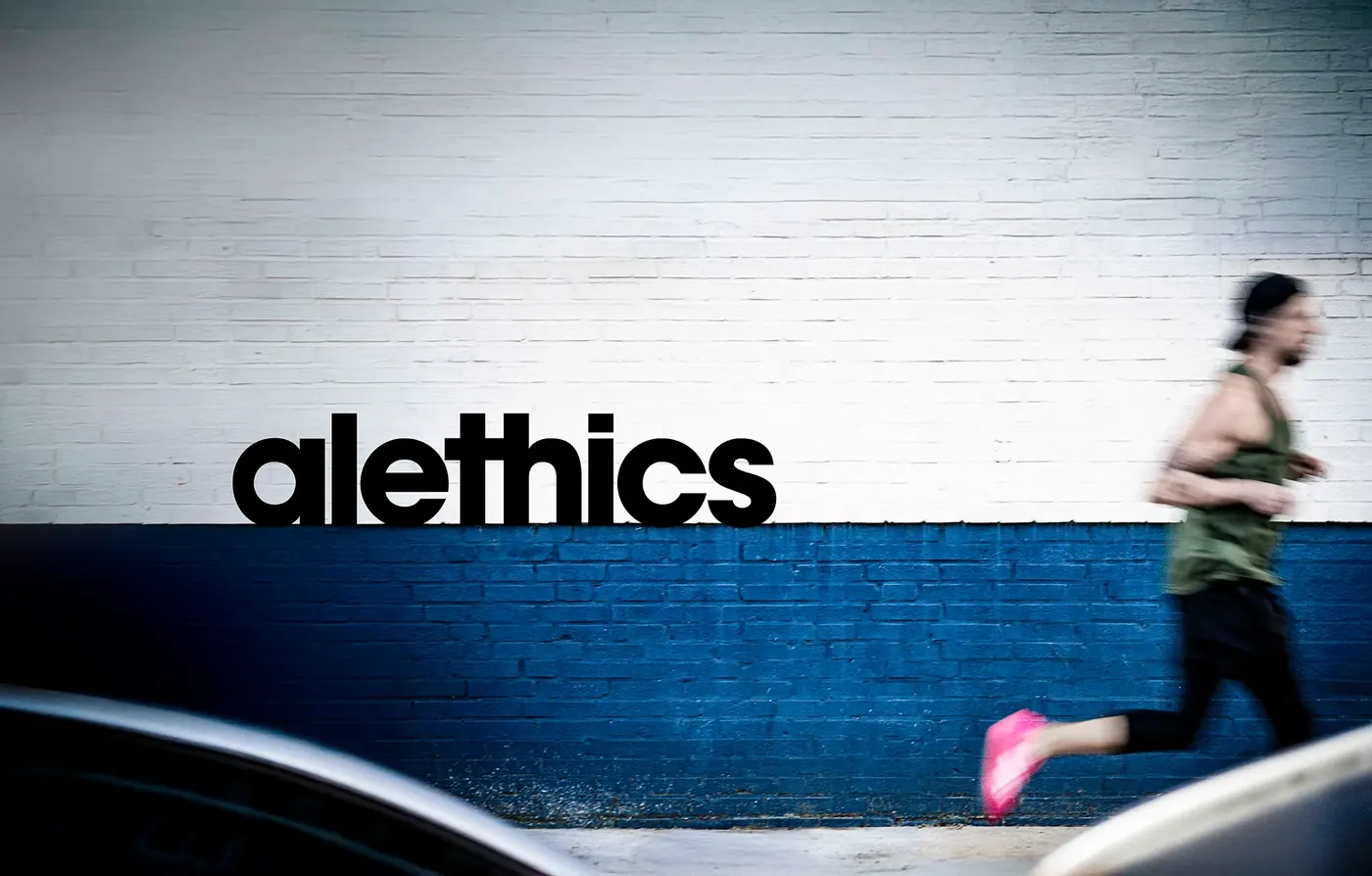 Alex running past the alethics wall